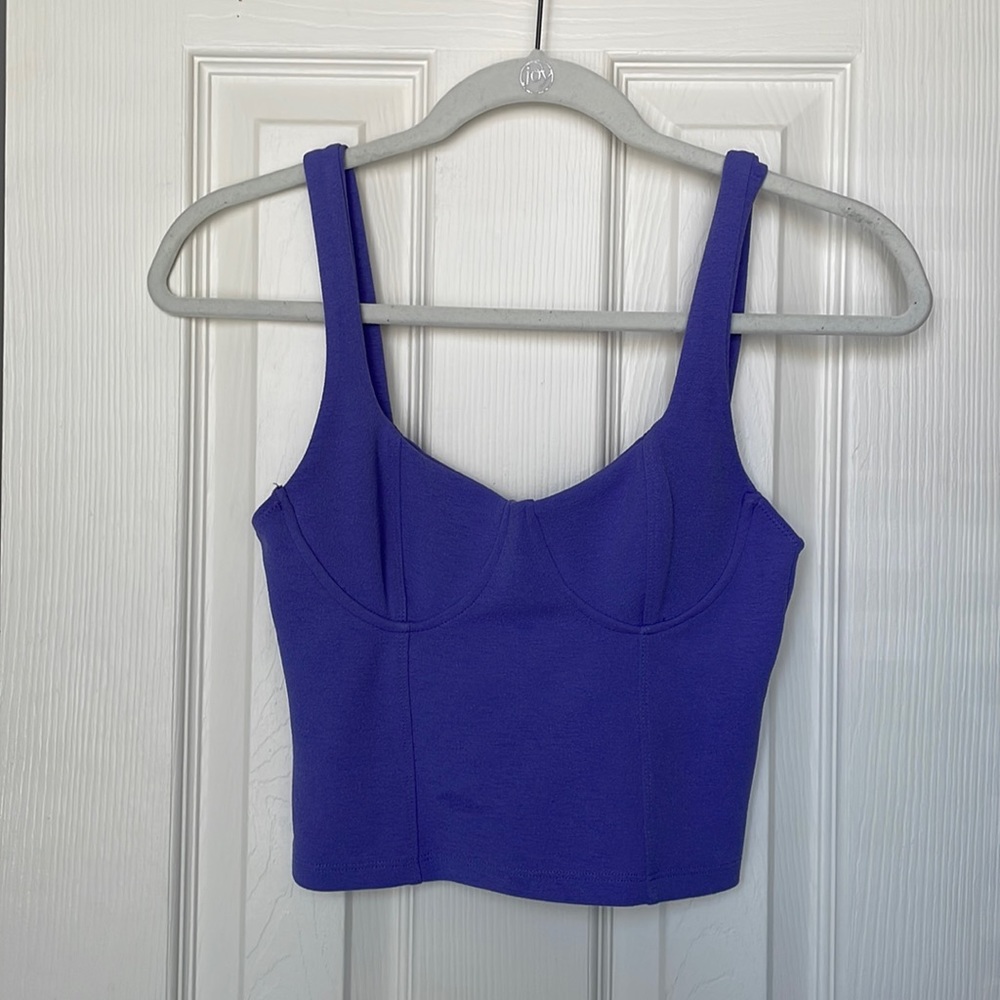 Zara purple bustier crop top